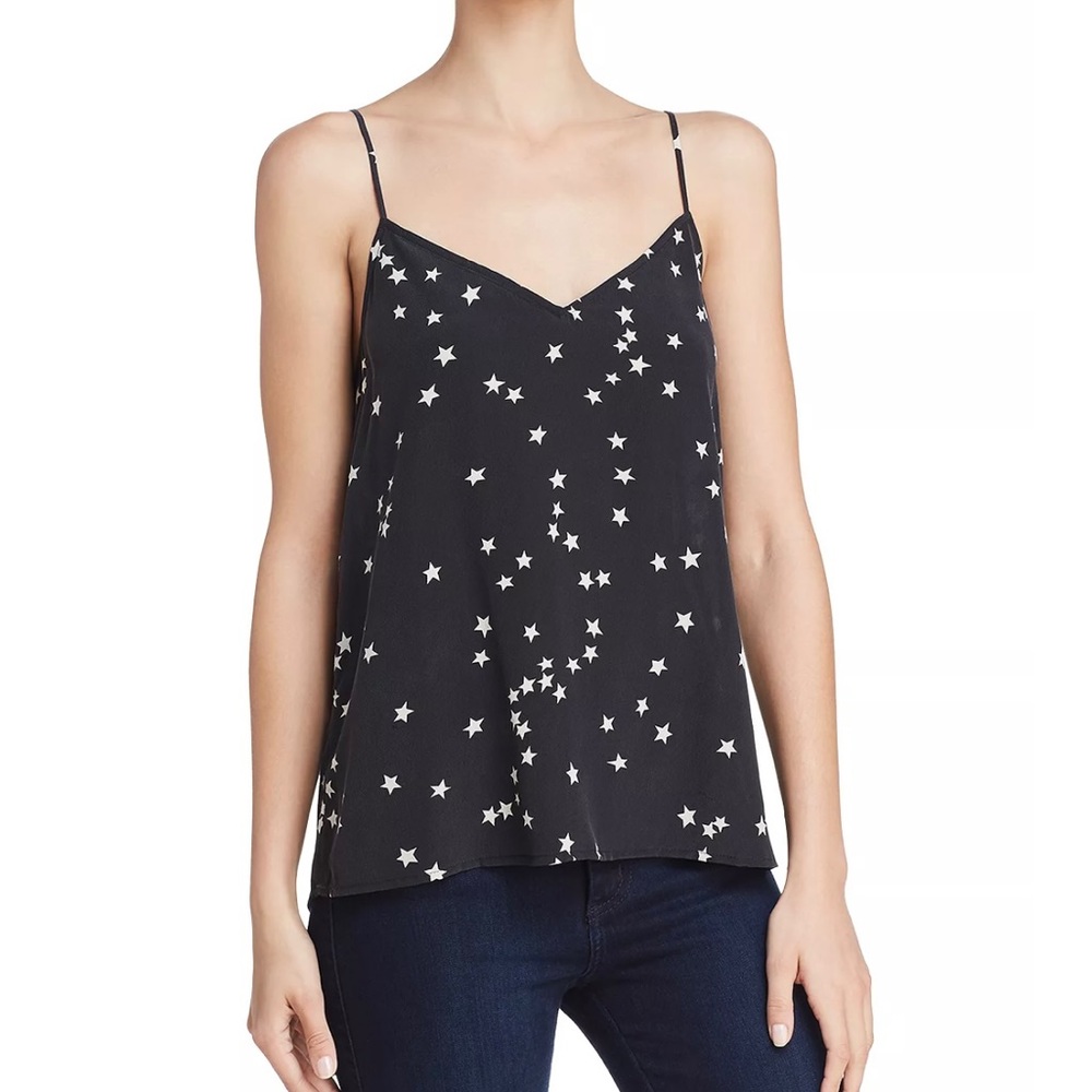 Equipment Layla Sleeveless V Neck Printed Silk Camisole